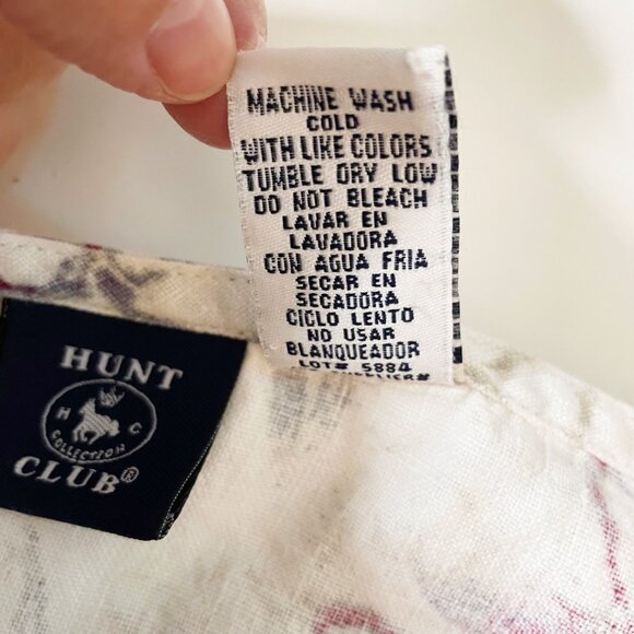 Vintage 90’s Hunts Club 100% Linen Floral Print Midi/Maxi Skirt Women’s Size 12 - Picture 4 of 9